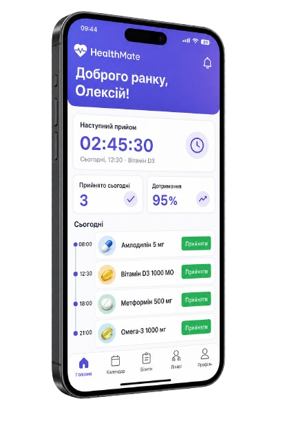 Головний екран HealthMate
